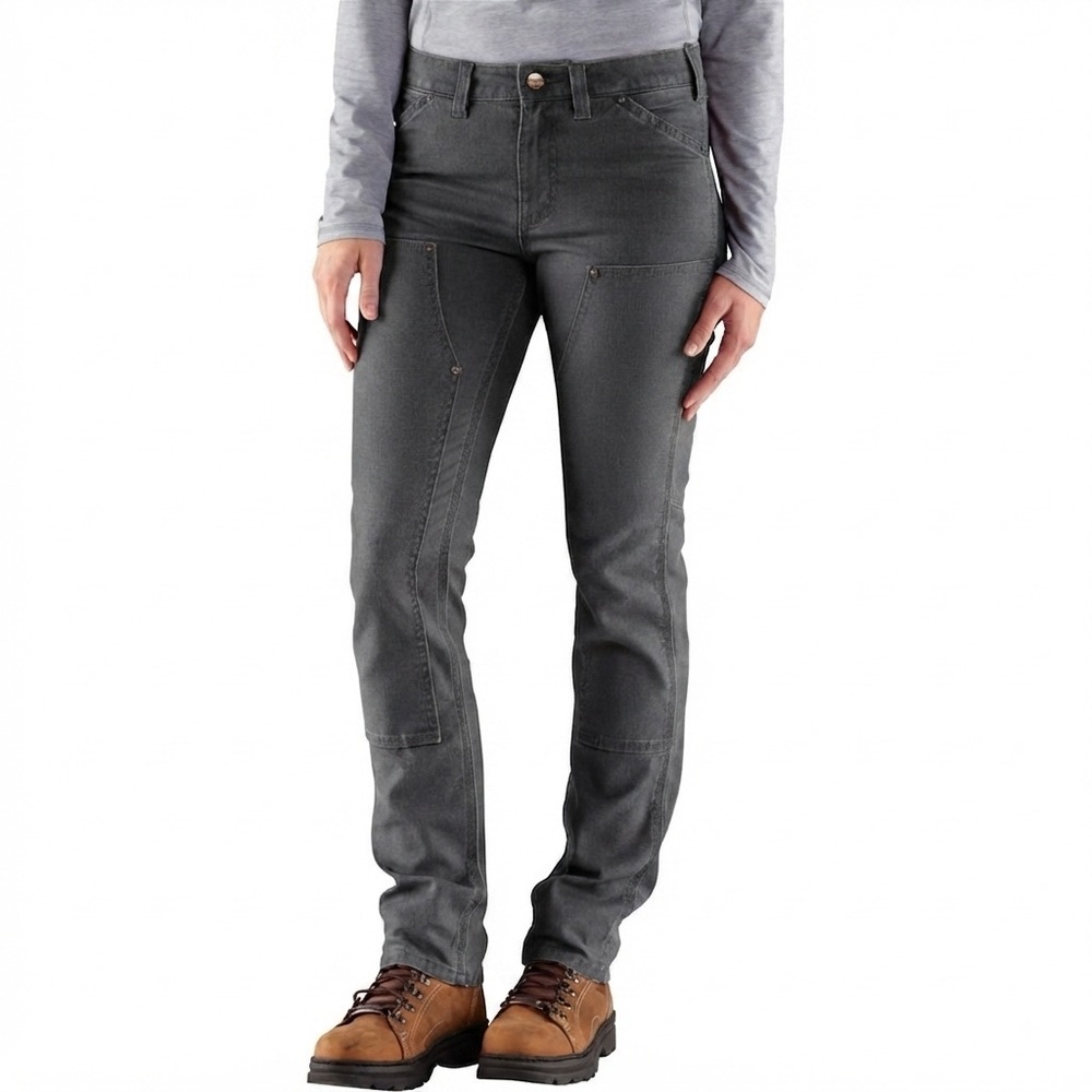 CARHARTT Double Front Slim Fit Utility Work Pant Charcoal 8 Street Workwear Chic